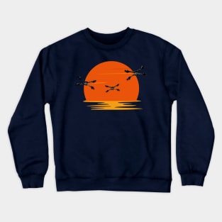 Starfury Fighters - Sunset - Black - Sci-Fi Crewneck Sweatshirt